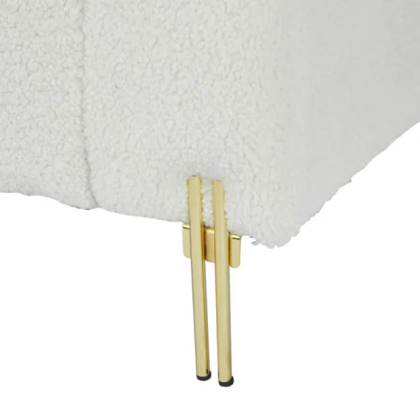 Beige Teddy Bench For Bedroom - Image 3