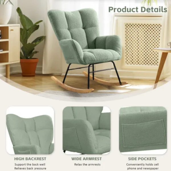 Teddy Fabric Rocking Chair - Image 3
